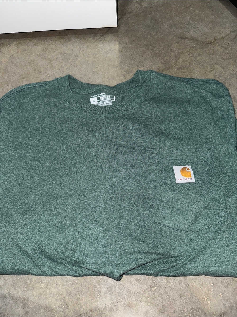 Carhartt Men’s Heather Forest Green Crewneck Pocket Sweatshirt